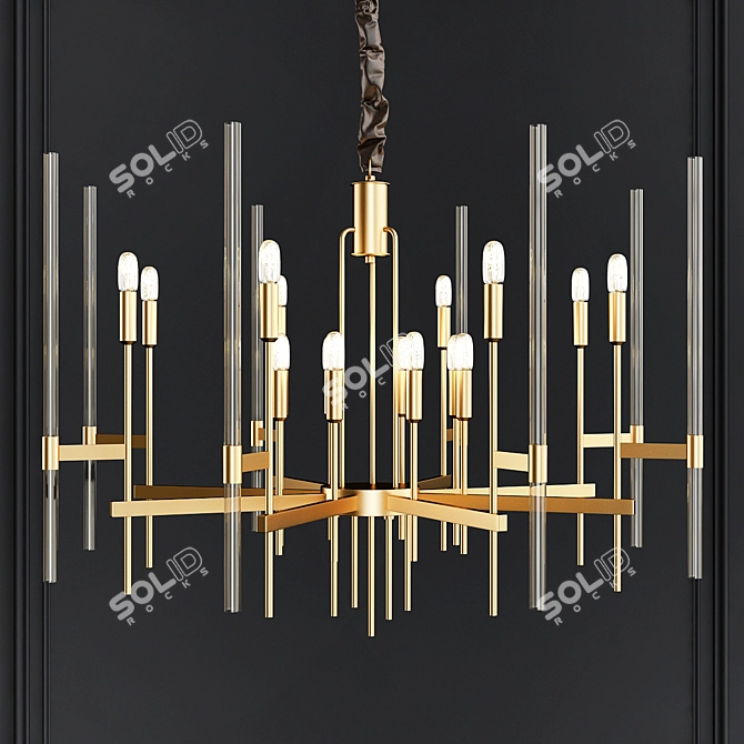 Brass Chandelier: Modern Loft Style 3D model image 1