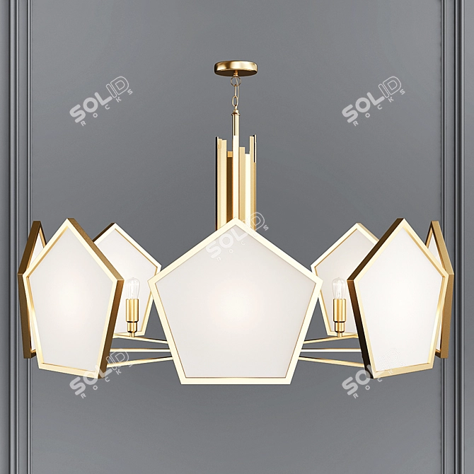 Anke Luxury Brass Chandelier: Modern Elegance for Any Space 3D model image 1