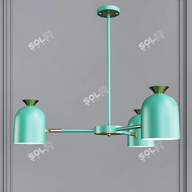 Modern Metal Macaroon Chandelier 3D model image 2