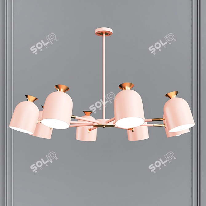 Modern Metal Macaroon Chandelier 3D model image 3