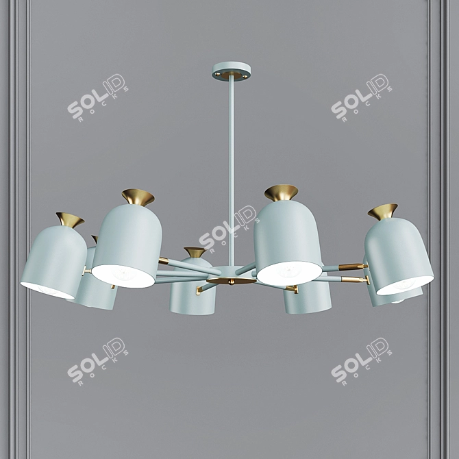 Modern Metal Macaroon Chandelier 3D model image 4