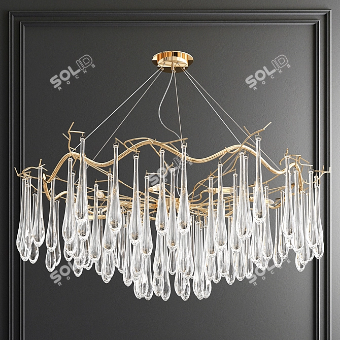 Luxurious Water Droplets Chandelier 3D model image 1