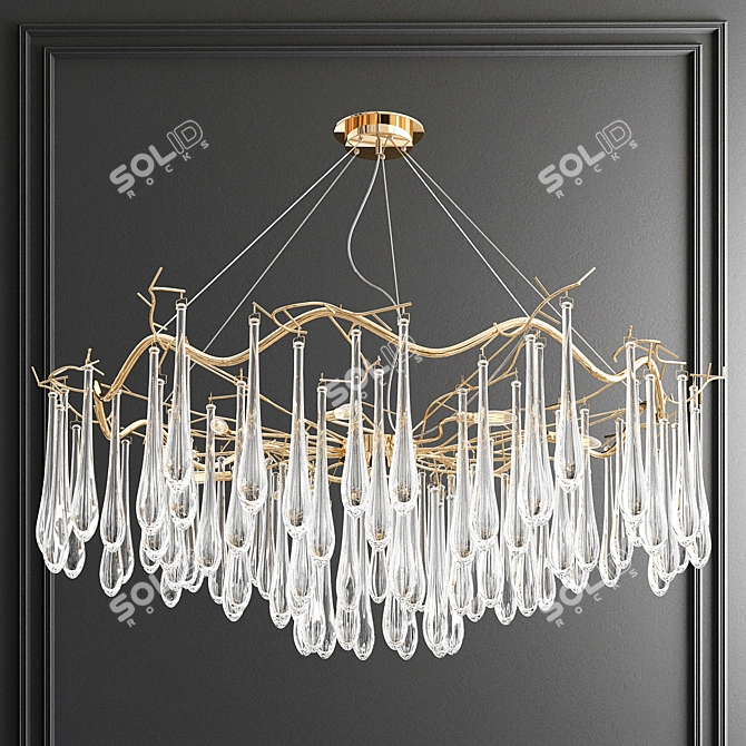 Luxurious Water Droplets Chandelier 3D model image 3