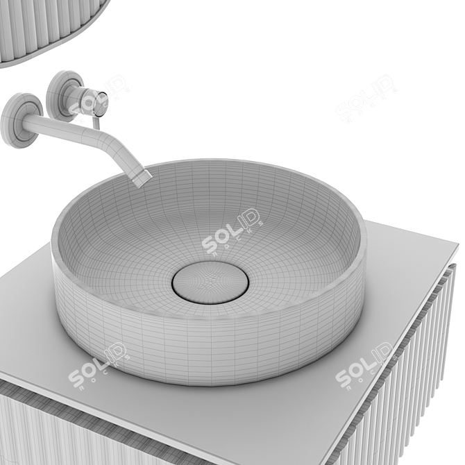 Sleek Bathroom Vanity | Compact 3D model image 3
