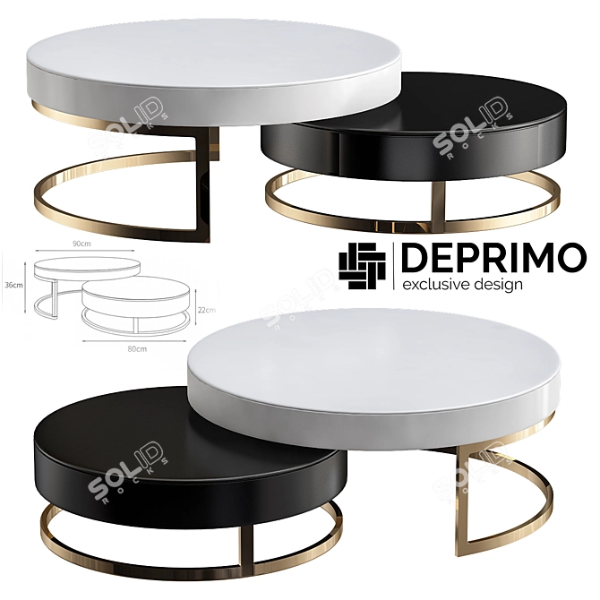 Sleek Modern Coffee Table: Deprimo AP00218 3D model image 1