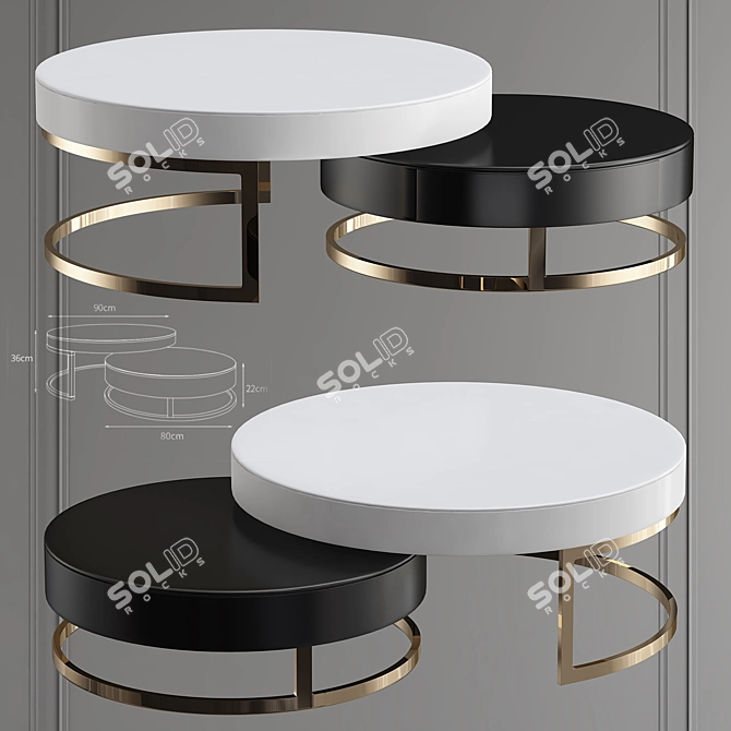 Sleek Modern Coffee Table: Deprimo AP00218 3D model image 3