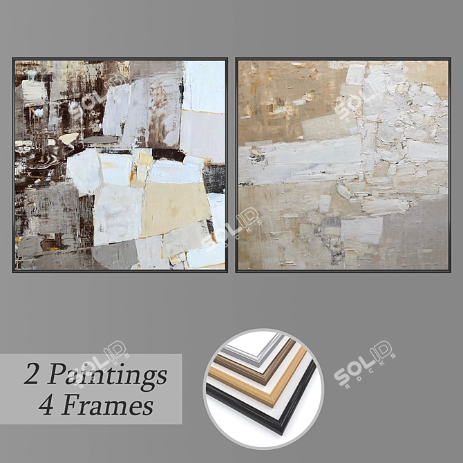 Artistic Wall Painting Set 3D model image 1