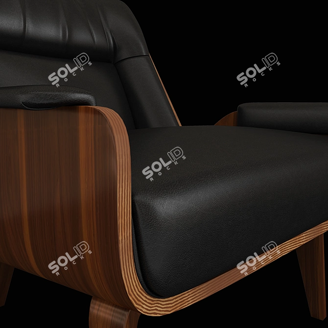 Modern Brazilian Leather Chair 3D model image 4