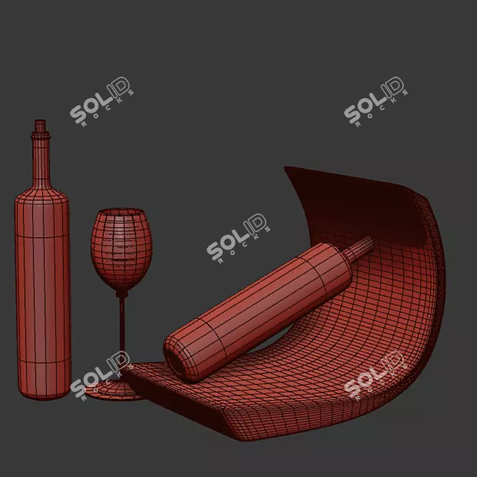 Title: Decorative Bottle Holder Set 3D model image 4