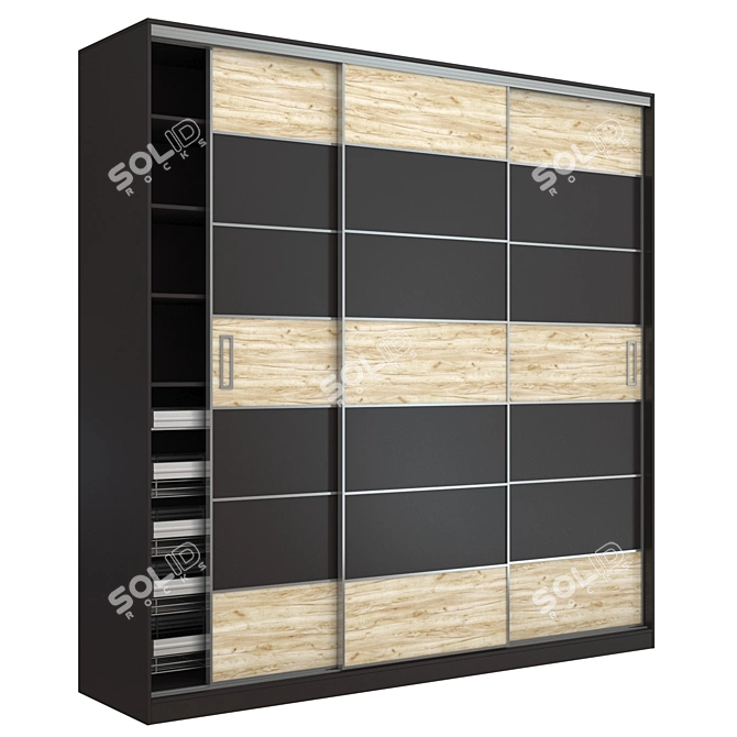 Modus MS163 Narrow Sliding Wardrobe 3D model image 1