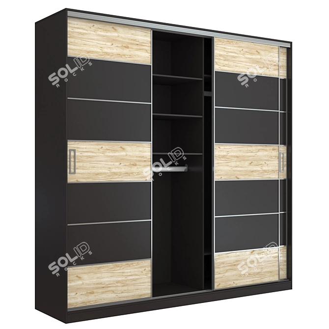 Modus MS163 Narrow Sliding Wardrobe 3D model image 3