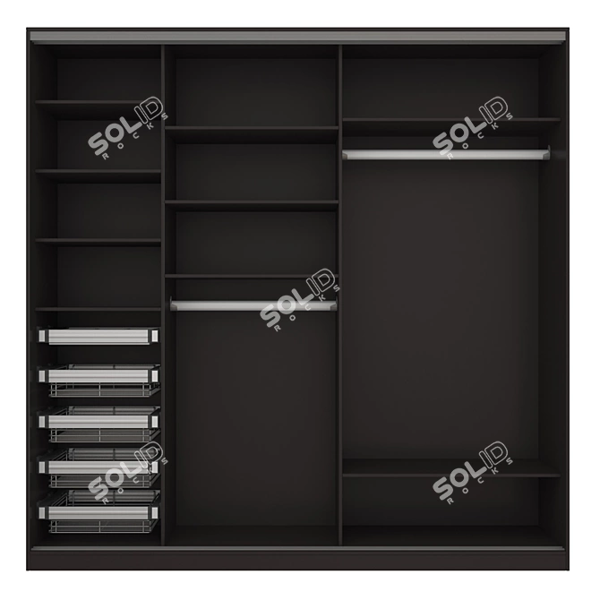 Modus MS163 Narrow Sliding Wardrobe 3D model image 4