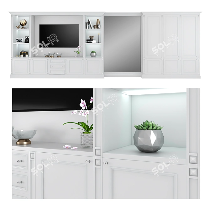 Transformative TV Wall Cabinet by FC Shape 3D model image 2