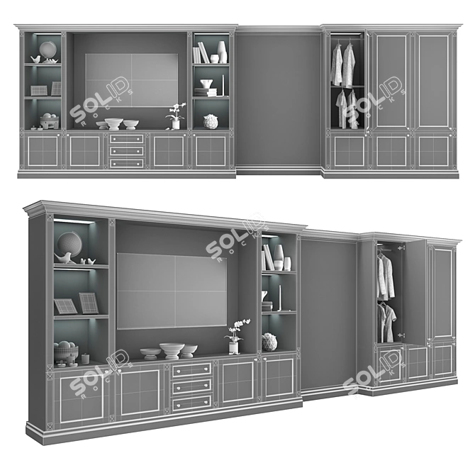 Transformative TV Wall Cabinet by FC Shape 3D model image 3