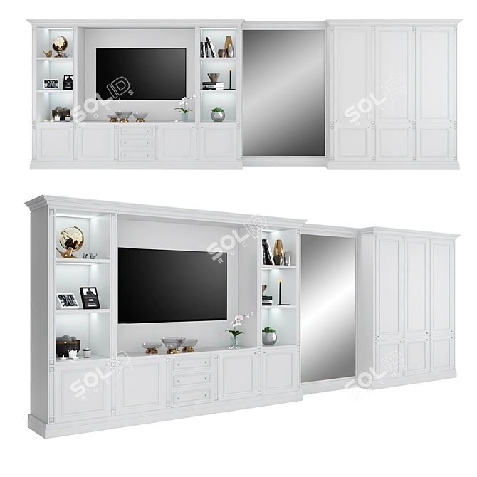 Transformative TV Wall Cabinet by FC Shape 3D model image 5