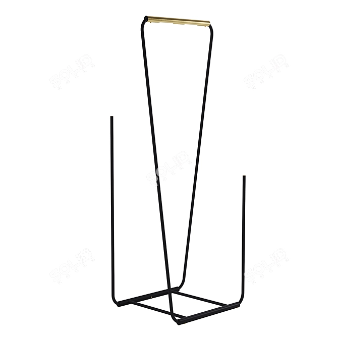 Contemporary Brass Paper Clip Floor Lamp 3D model image 1