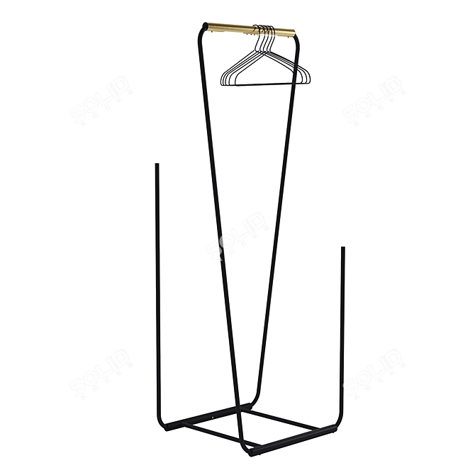 Contemporary Brass Paper Clip Floor Lamp 3D model image 3