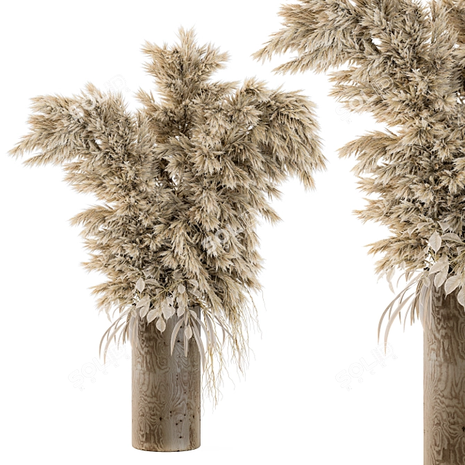 Rustic Dried Plant Decor 3D model image 1