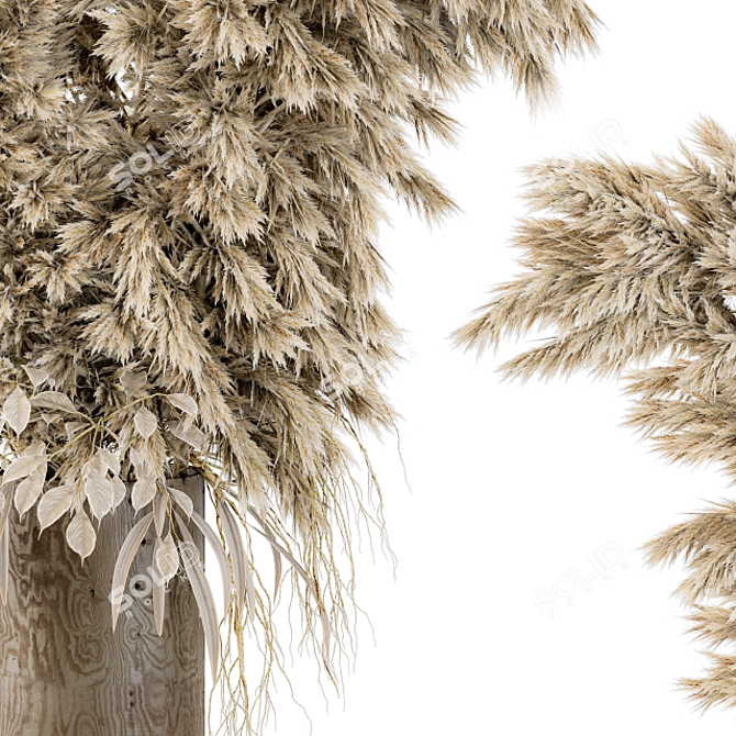 Rustic Dried Plant Decor 3D model image 2