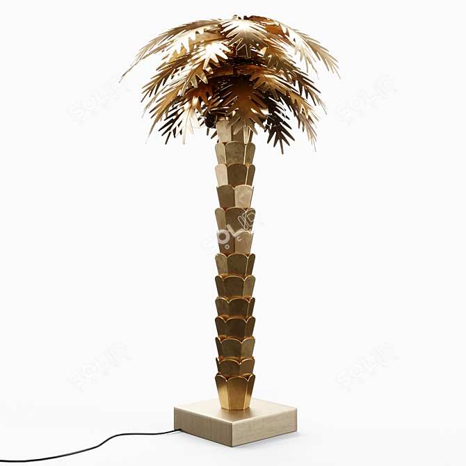 Brass Palm Table Lamp - HKLiving 3D model image 1