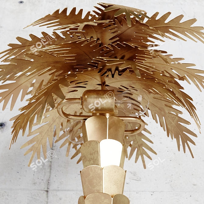 Brass Palm Table Lamp - HKLiving 3D model image 2