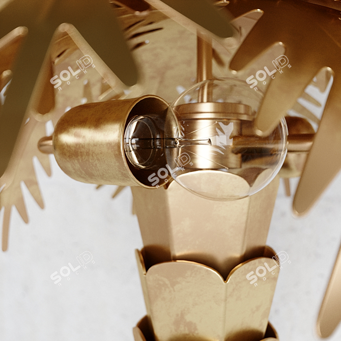 Brass Palm Table Lamp - HKLiving 3D model image 3