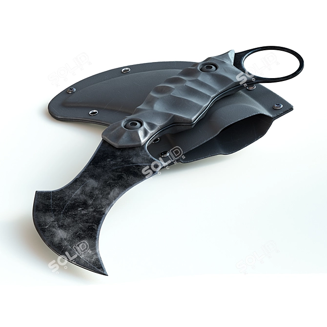 Sleek Kerambit Knife: High Detail & Textured 3D model image 1