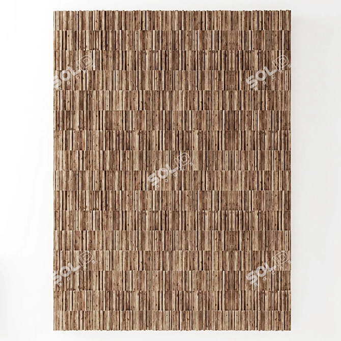 Smooth Wood Panel Rail Plate 3D model image 4