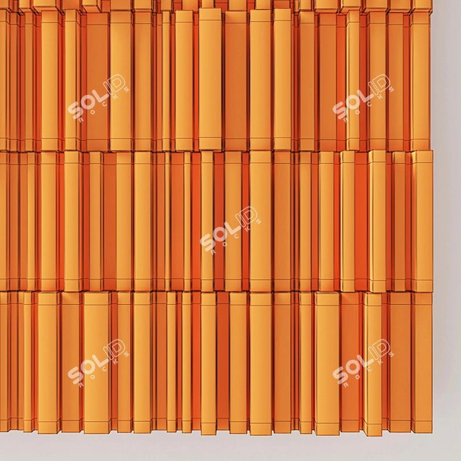 Smooth Wood Panel Rail Plate 3D model image 5