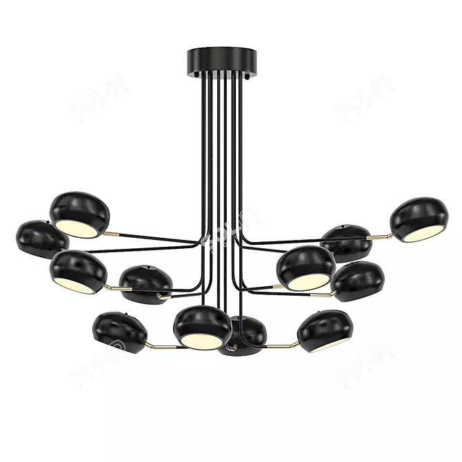 Curve Noir Chandelier 3D model image 1