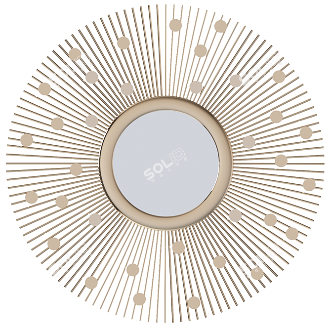 Vintage Gold Frame Mirror: Soleil 3D model image 6