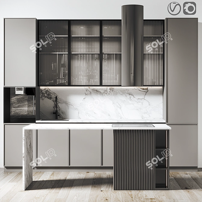 Modern Kitchen Model - High Quality 3D Design 3D model image 1