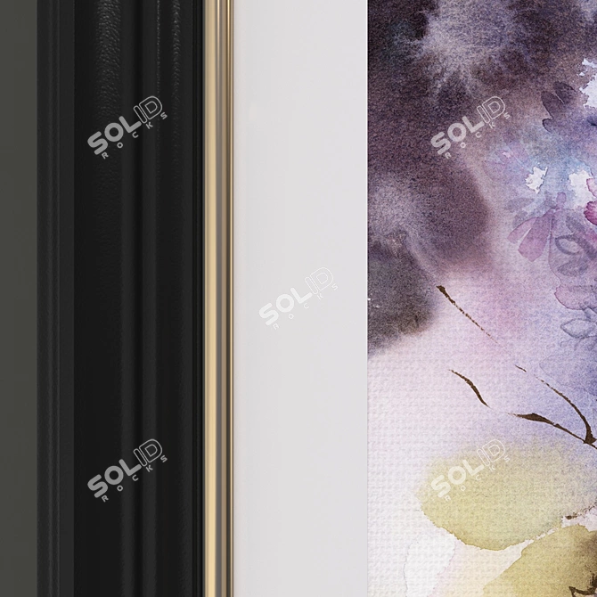 Modern Lilac Flower Art Set 3D model image 2