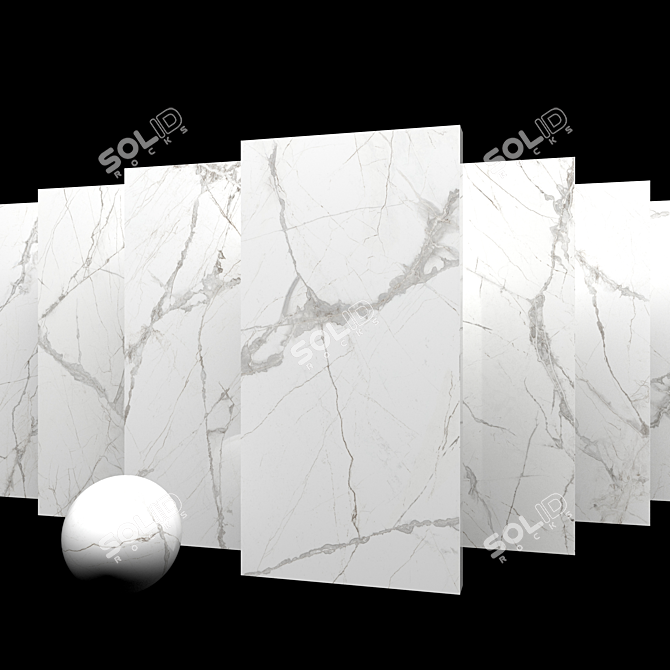 MUSEUM GLACIER WHITE: Multi-Texture Marble Set 3D model image 4