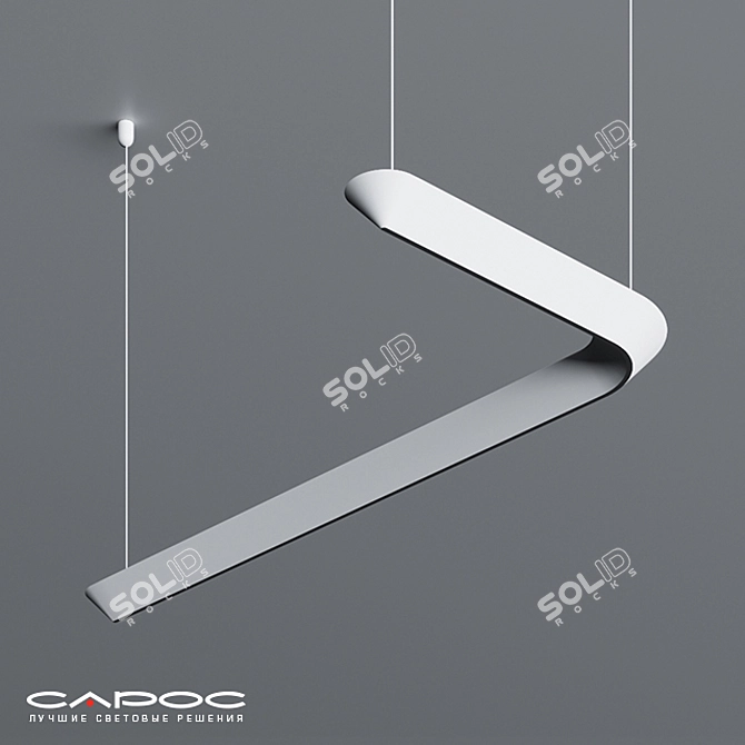 Sleek Line Pendant Lamp: Saros Iceberg-3L 3D model image 1