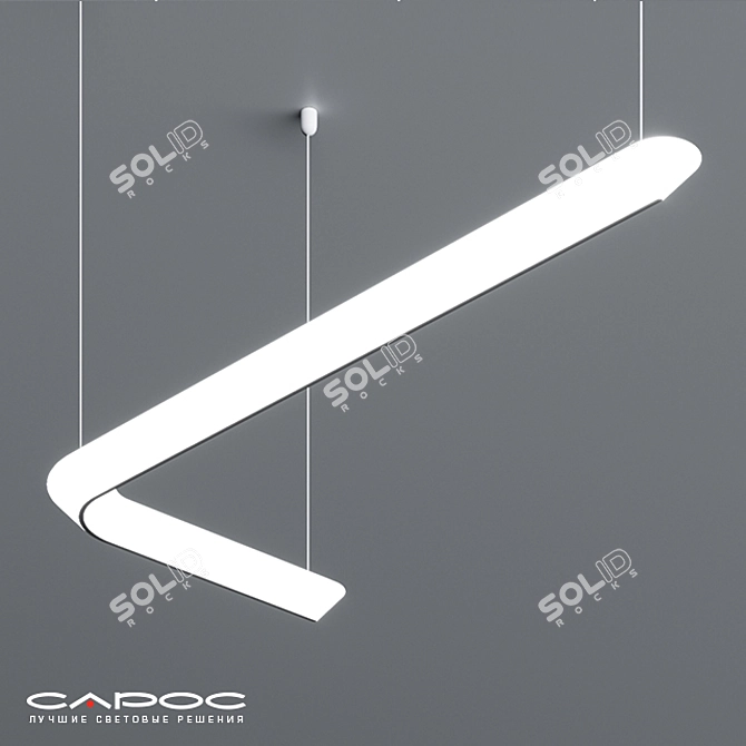 Sleek Line Pendant Lamp: Saros Iceberg-3L 3D model image 2