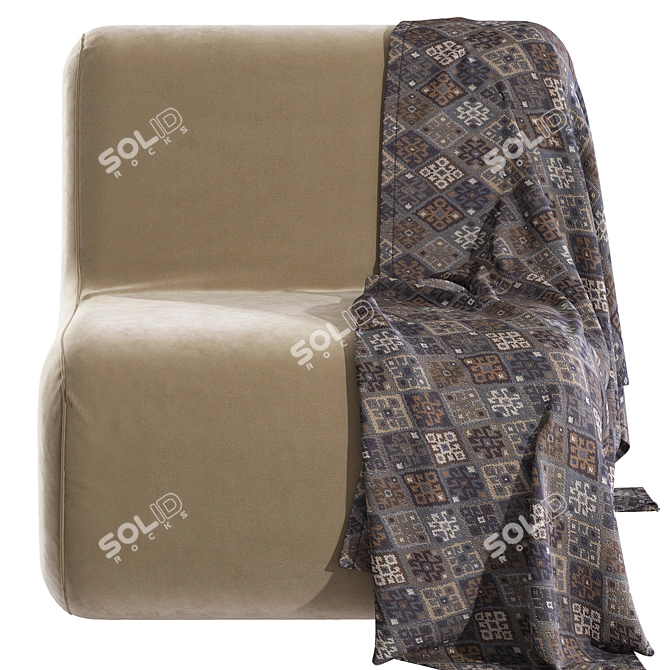 Bread Fabric Armchair: Modern Comfort 3D model image 4