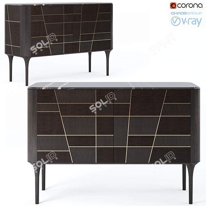 Elegant Valmy Buffet by Hugues Chevalier 3D model image 1