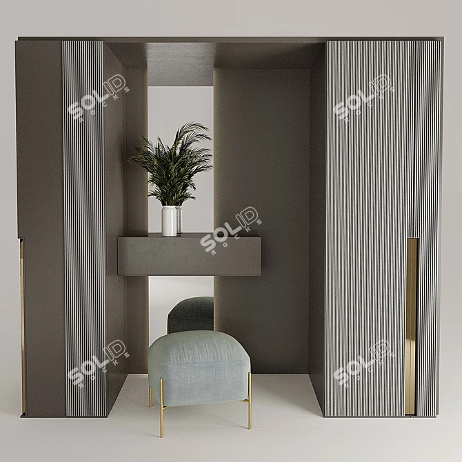 Modern Reiki Entryway Set 3D model image 1