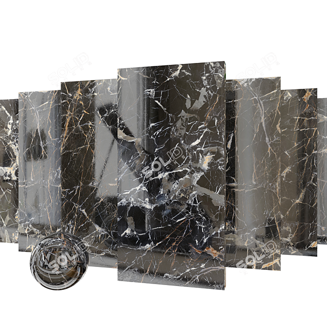 Museum Laurent Black Marble Set: Versatile and Stunning 3D model image 1