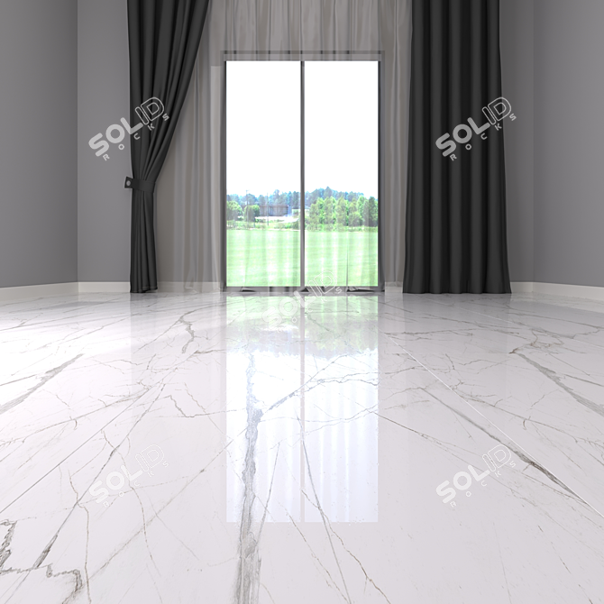 Glistening Glacier White Marble 3D model image 2