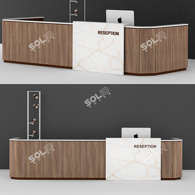 Stylish Digital Alarm Clock 3D model image 1