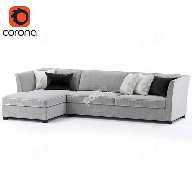 Cordian Modular Sofa: Stylish and Spacious 3D model image 1