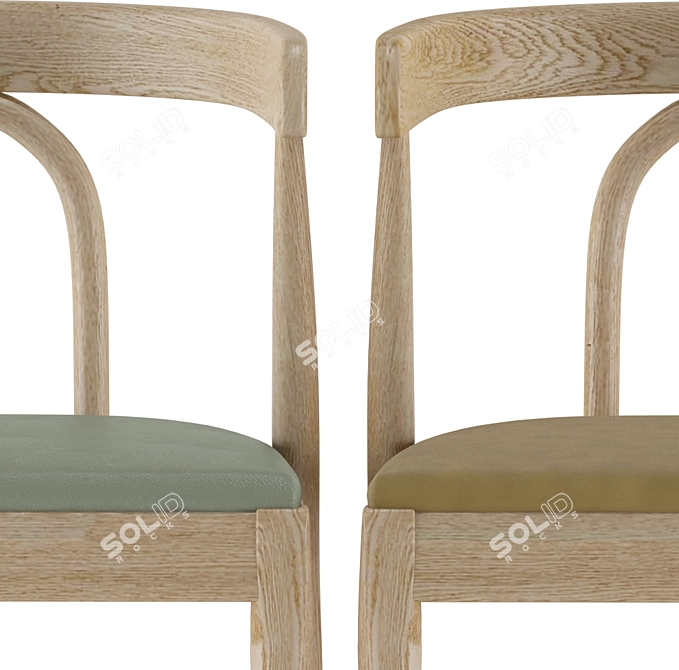 Sleek Dining Chair Set 05 3D model image 2