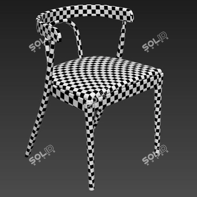 Sleek Dining Chair Set 05 3D model image 3