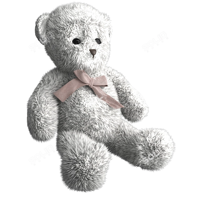Soft & Furry Teddy Bear 3D model image 2