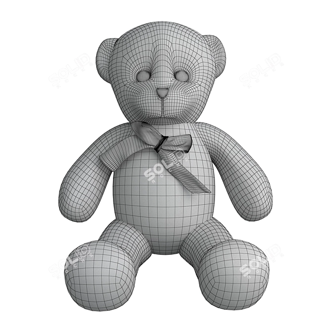 Soft & Furry Teddy Bear 3D model image 4