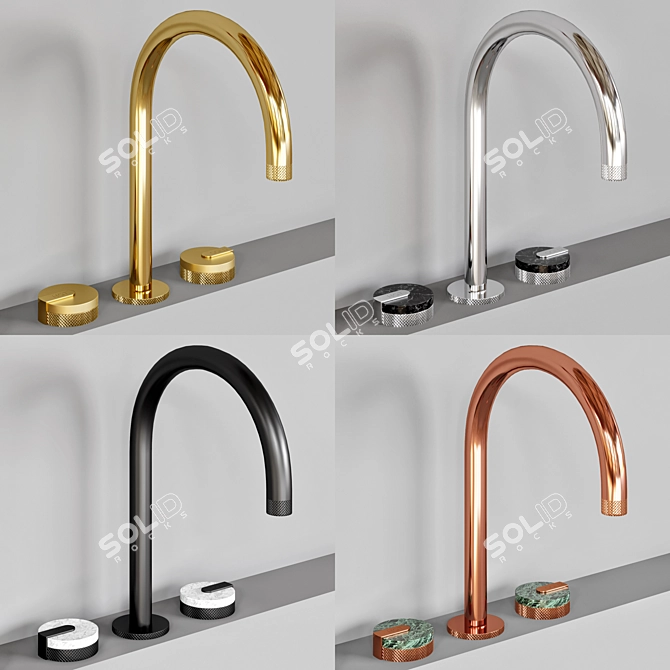 Elegant Graff Mod Faucet Set 3D model image 2