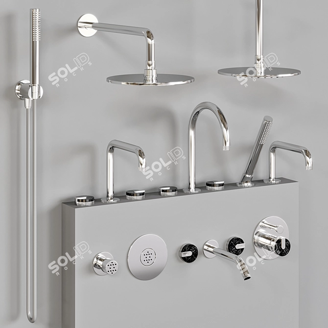 Elegant Graff Mod Faucet Set 3D model image 3