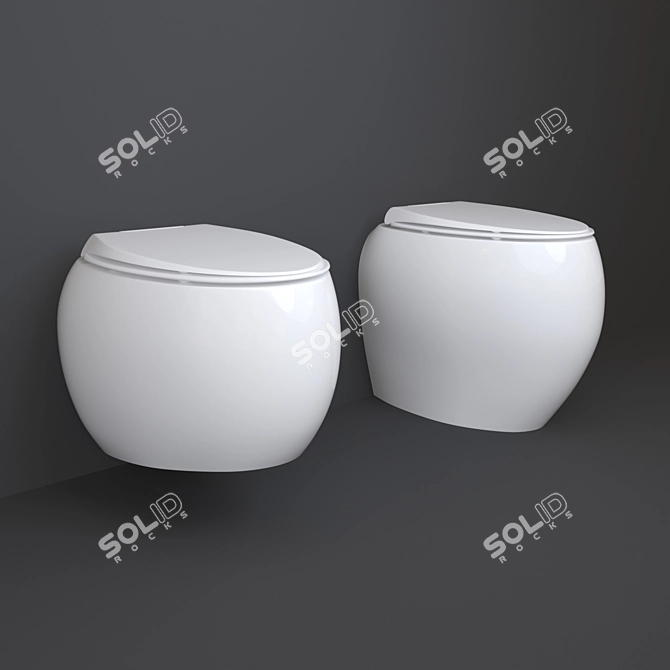 Title: RAK CLOUD Wall-Hung Toilet 3D model image 3